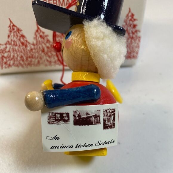 VINTAGE Steinbach Christmas Band French Horn Player Wooden Ornament - Picture 3 of 7